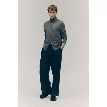 Кардиган HM slim Fit на молнии темно-зеленый XS