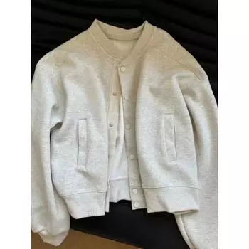 Кардиган из чистого хлопка, ретро дизайн, однотонный, с круглым вырезом, свитер, новинка осени и зимы, повседневная мода, универсальное пальто, тренд S