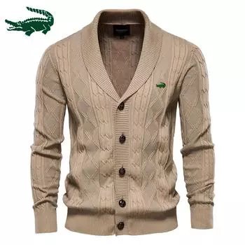 Кардиган, мужской свитер с v-образным вырезом и длинными рукавами, мужской внешняя торговля, мужской утепленный свитер, модный мужской вязаный кардиган, куртка M