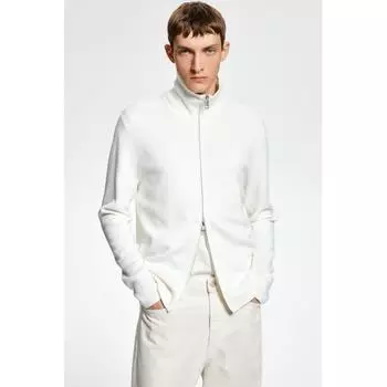 Кардиган на молнии HM белый XS