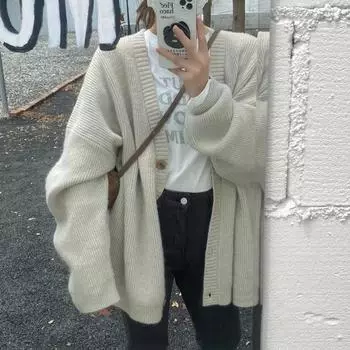 Кардиган осенне-зимний мягкий вязаный кардиган в полоску абрикосового цвета, женская верхняя одежда, свитер с v-образным вырезом и напуском, женское пальто One Size чёрный