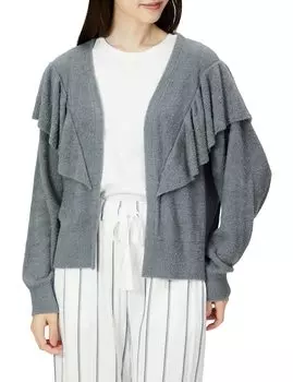 Кардиган с гладкими оборками PWNT224053 GRY F [Gelato Pique] женский серый