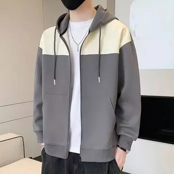 Кардиган с капюшоном, свитер, куртка, мужская осенняя американская свободная верхняя одежда, мужская повседневная куртка в тон цвета M