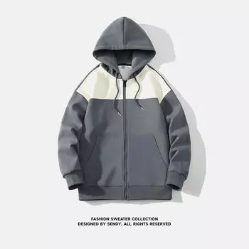 Кардиган с капюшоном, толстовка, куртка мужская, весна-осень, свободный топ, мужская повседневная куртка M