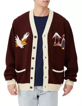 Кардиган СУВЕНИРНЫЙ КАРДИГАН [Хьюстон] (Замок) Мужской красный