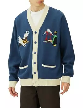 Кардиган СУВЕНИРНЫЙ КАРДИГАН [Хьюстон] (Замок) Мужской синий