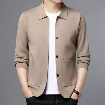 Кардиган-свитер-куртка, мужской новый осенне-зимний облегающий свитер в стиле ретро в стиле ретро, свитер-пальто M
