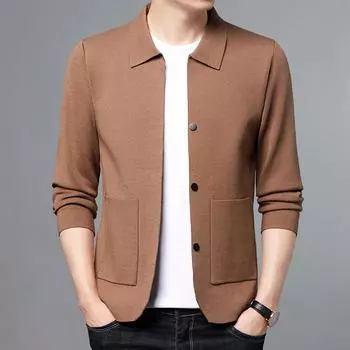 Кардиган-свитер-куртка, мужской новый осенне-зимний облегающий свитер в стиле ретро в стиле ретро, свитер-пальто M
