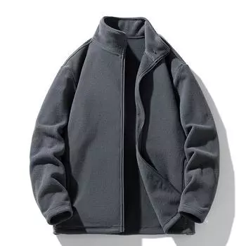 Кардиган свитер тренд осень ретро однотонный воротник-стойка куртка мужская и женская японская свободная и универсальная повседневная куртка M