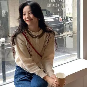 Кардиган, свитер, женский осенний вязаный свитер из мохера, женский нишевый дизайн, уникальный топ, мягкий и свободный свитер, женские топы One Size фиолетовый