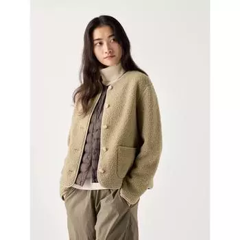 Кардиган Uniqlo Boa из флиса с круглым вырезом 07 GRAY/WOMEN S