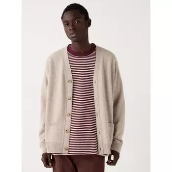 Кардиган Uniqlo из овечьей шерсти с V-образным вырезом 31 BEIGE/UNISEX L