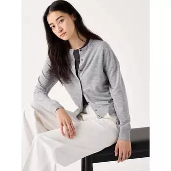 Кардиган Uniqlo Merino с круглым вырезом 03 GRAY/WOMEN S