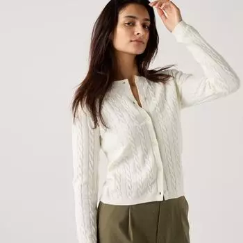 Кардиган UNIQLO с круглым вырезом и косами