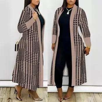 Кардиган женский с леопардовым принтом, открытый спереди, длинное пальто, осень-зима, повседневная, свободная и универсальная куртка, уличная одежда XXXXXL