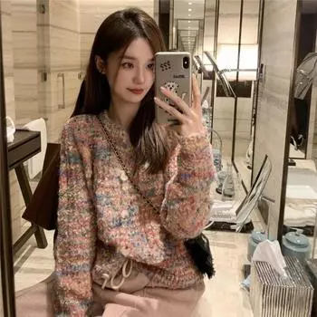 Кардиган, женский свитер, осень 2023, новый мягкий клейкий свободный тонкий свитер, кардиган, пальто, дизайн, свитер с длинными рукавами, топ