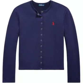 Кардиган женский трикотажный Polo Ralph Lauren Slim Fit Terry с длинным рукавом темно-синий WMPOKNINDW20008-410 M