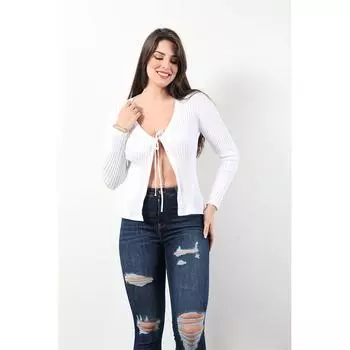 Кардиган женский вельветовый трикотаж белый