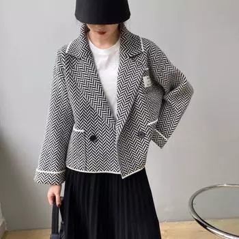 Кардиган, женское пальто на осень и зиму 2023, однотонная накидка с длинными рукавами, вязаная куртка с узорами, маленькое свободное женское пальто One Size белый