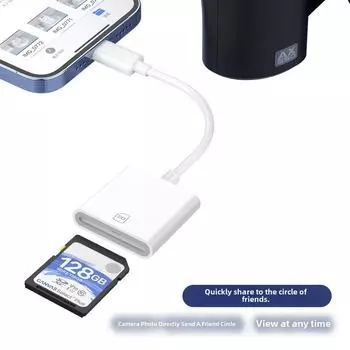 Кардридер iPhone 14: Совместимо с iPhone 13, считывает карты памяти SD/TF зеркальных фотокамер. Type-c to SD single card reader (bag pack)