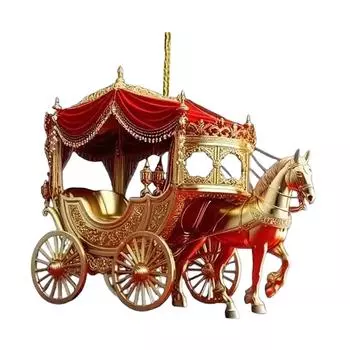 Карета Рождественская подвесная елка украшение для дома с веревкой акриловый кулон