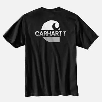 CARHARTT 105710 Свободная футболка Heavyweight C с короткими рукавами и графикой ЧЕРНАЯ 94599 94599 S