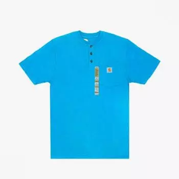 КАРХАРТТ (К84) Футболка с короткими рукавами и карманом Henley Neck FRENCH BL 7187-7187