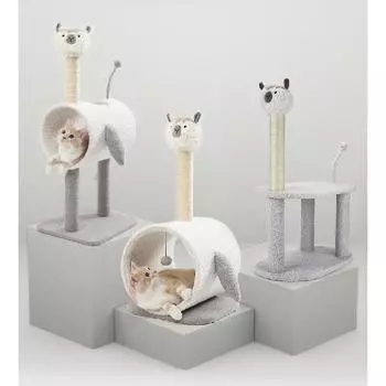 Каркас для лазания для кошек из сизаля, платформа для прыжков в форме кошачьей лапы в форме альпаки, удобное кошачье гнездо, рама для лазания для кошек малого и среднего размера 43*21*62cm