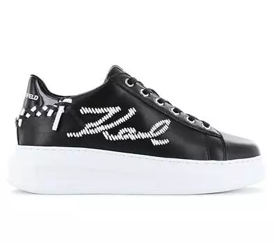 Karl Lagerfeld Kapri Whipstitch - Женская повседневная обувь Кеды Кожаные черные KL62572-000 ORIGINAL EU 38 чёрный