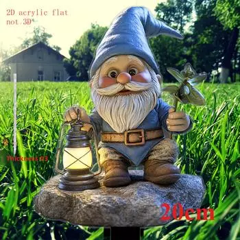 Карлик 2D Плоский, Акрил, Вставка в Садовый Пол, Садовая Свая, Декор для Улицы, Подходит для Цветочного Горшка, Газон, Патио, Подарки 20cm