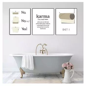 Карма стены книги по искусству холст картины плакаты на скандинавскую тему и принты настенные панно для ванной комнаты декор туалетной бумаги забавное дерьмо цитата 21cm30cm NoFrame