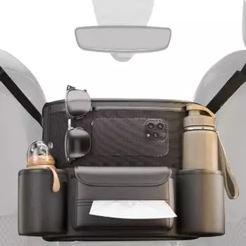Карман для автомобильного сиденья, сумка для хранения вещей в машине, держатель для сумочки на спинку сиденья автомобиля, большой вместительный держатель для кошелька для автомобильных аксессуаров, органайзер чёрный