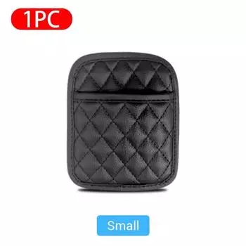 Карман для хранения автомобиля из искусственной кожи, черный, для телефона, ключа, карты, липкий чехол, новый органайзер на спинку сиденья для автомобиля S