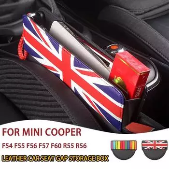 Карман для хранения сумок с защитой от протечек в автомобильном сиденье для Mini Cooper F54 F55 F56 F57 F60 R55 R56, кожаный держатель для карт и телефона, аксессуары серый