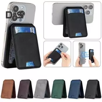 Карман для карт для iPhone 16/15/14/13/12 для Mag-Safe Wallet, легкий магнитный кошелек для телефона, искусственная кожа, блокирующий RFID, держатель для карт, регулируемый угол синий