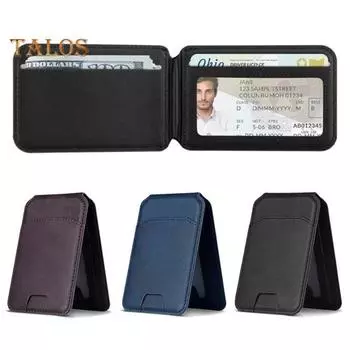 Карман для карт для iPhone 16/15/14/13/12 для Mag-Safe Wallet, легкий магнитный кошелек для телефона, искусственная кожа, блокирующий RFID, держатель для карт, регулируемый угол зелёный