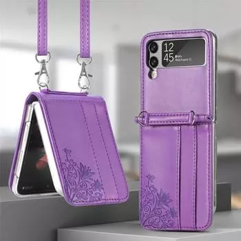 Карман для карт, функция кошелька, чехол для Samsung Galaxy Z Flip 4 5G Flip4 Flip3 Flip 3 Zflip3, кожаный чехол для телефона, аксессуары for Samsung Z Flip 4