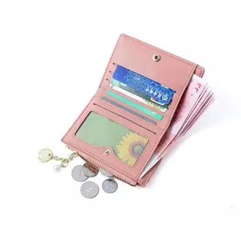 Карман для карт из искусственной кожи, сумка для карт в корейском стиле, многоразовый кошелек с решетчатым держателем для карт для женщин розовый