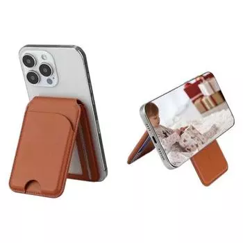 Карман для карточек для iPhone 16/15/14/13/12 для Mag-Safe Wallet, легкий магнитный кошелек для телефона, искусственная кожа, блокирующий RFID, держатель для карт, угловая подставка для телефона серый