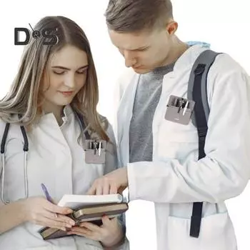 Карман для ручек, нагрудный карман, пенал из искусственной кожи, сумка для хранения ручек для лабораторных халатов, рубашек, школьных офисов, больничных принадлежностей коричневый