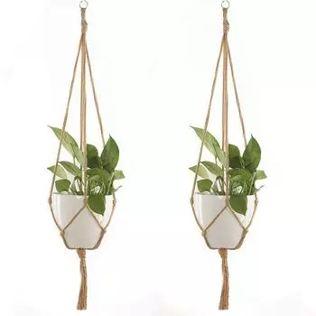 Карман из пеньковой веревки, подвесной шнур из пеньки, сетка, цветочный горшок, садоводство, зеленая подвесная корзина, подвесная сетка для растений, цветочный горшок 90cm