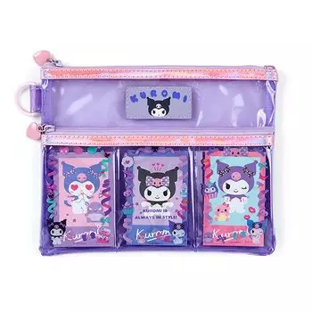 Карман Sanrio Kuromi с 3 карточками и 3 прозрачными листами 931691 2-х слойный (мило настроенный)
