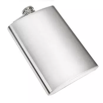 Карманная фляга из нержавеющей стали для виски, спирта + воронка + чашка для Рождества серебряный