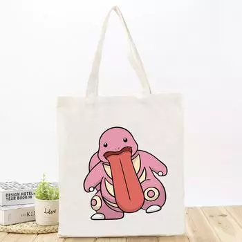 Карманная холщовая сумка Monster, молодежная модная повседневная женская школьная сумка с милым принтом, однотонная, мягкая, однотонная, большая сумка, уличная сумка, подарок 24*26cm