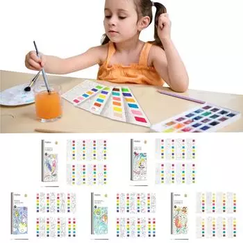 Карманная книга для акварельной живописи. Карманный альбом для акварельных рисунков, 6 цветов, 20 листов, набор однотонных акварельных красок. One Size