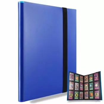 Карманная коллекционная карточка 360 с боковой загрузкой, PP Card Binder, карманный размер, совместим с альбомом Pokemon Cards, Pocket, (синий)