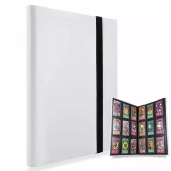 Карманная коллекционная карточка 360 с боковой загрузкой, PP Card Binder, карманный размер, совместим с альбомом Pokemon Cards, Pocket, (белый) белый