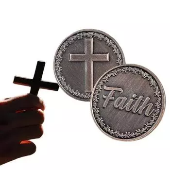 Карманная монета веры, монета в виде христианского креста, коллекционная религиозная монета веры на Пасху, Рождество 1pc
