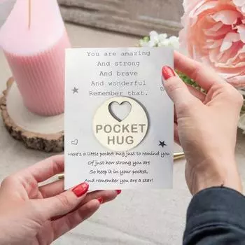 Карманная открытка-обнимашка с изображением сердечка любви, памятный подарок в виде сердечка, эмоциональная поддержка, карманный жетон-обнимашка, подарок на выпускной, скучающий по тебе, подарок для него или для нее, семьи, друзей 1pc