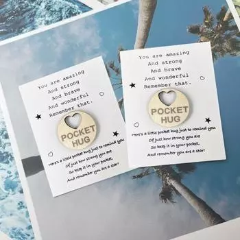 Карманная открытка-обнимашка с изображением сердечка любви, памятный подарок в виде сердечка, эмоциональная поддержка, карманный жетон-обнимашка, подарок на выпускной, скучающий по тебе, подарок для него или для нее, семьи, друзей 1pc